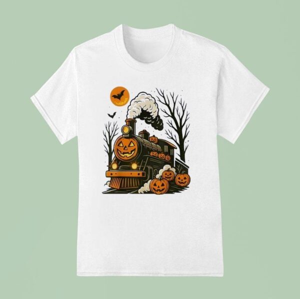 Trains Pumpkin Halloween T Shirt