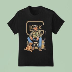 Trump The Th President Holding A Glock Sitting Next To A Hunting Dog T Shirt