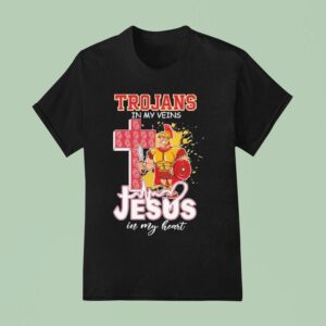 Usc Trojans In My Veins Jesus In My Heart Masco T Shirt