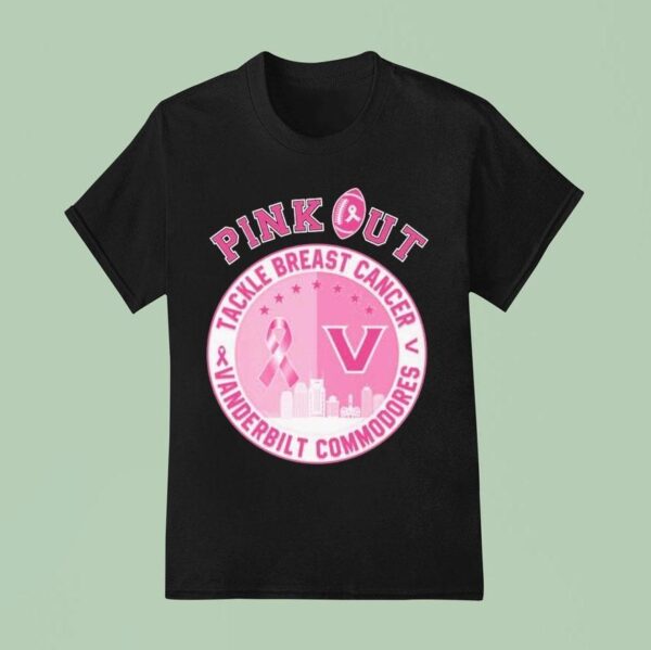 Vanderbilt Commodores Pink Out Tackle Breast Cancer T Shirt