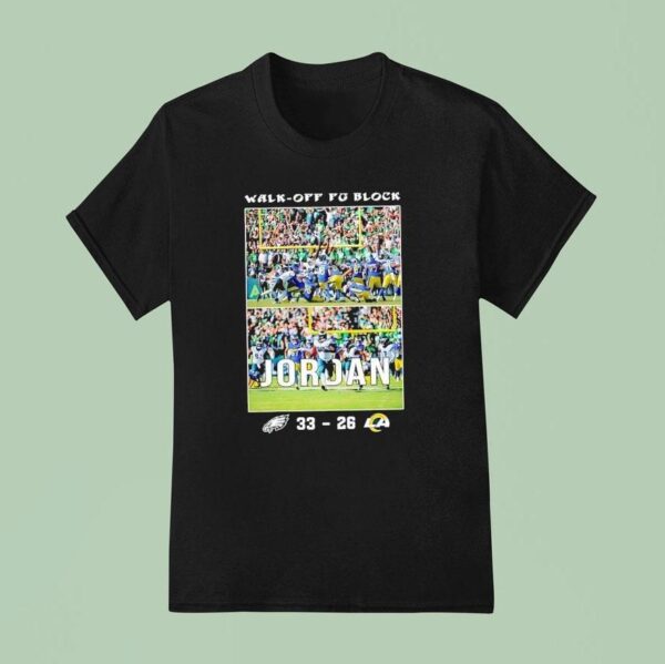 Walk Off Fg Block Jordan Philadelphia Eagles Vs Los Angeles Rams Football T Shirt