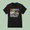 Warning This Autism Mum Uses Her Patience On Her Child Hand Pride Rainbow T Shirt