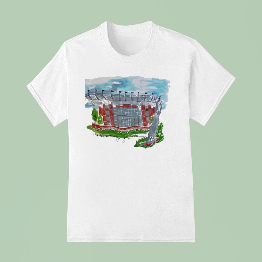 Watercolor Stadium The University Of Alabama T Shirt