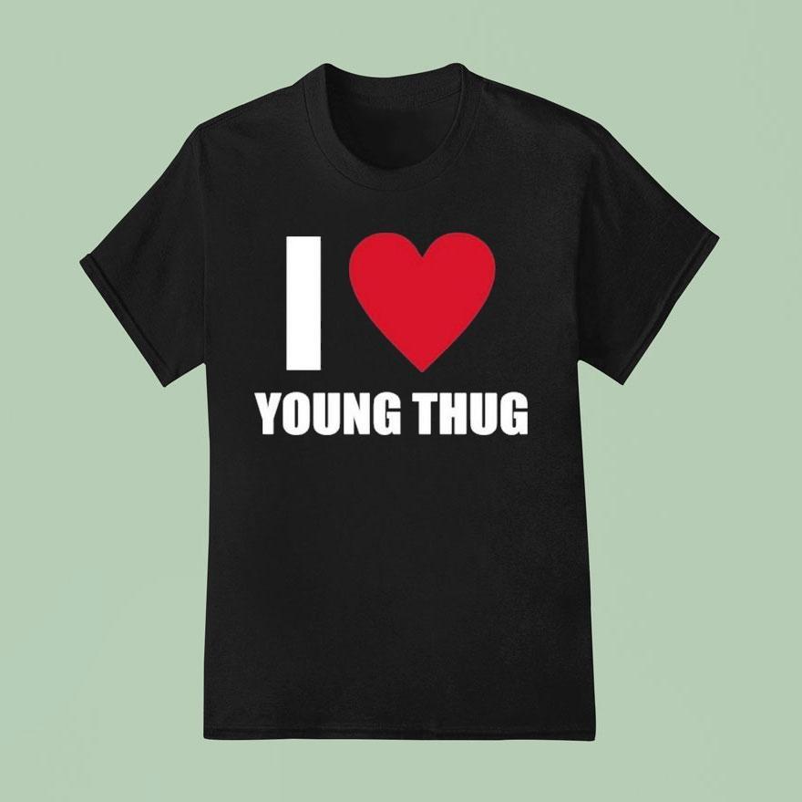 Yak Gotti Wearing I Love Young Thug T Shirt