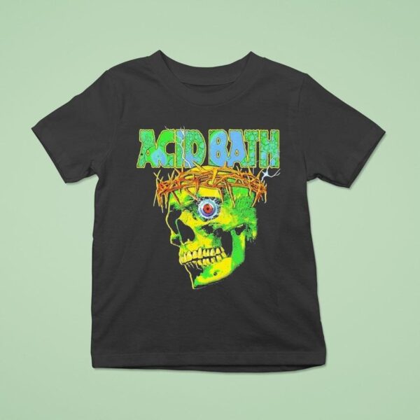 Acid Bath American Tour Skull Crown Of Thorns T Shirt