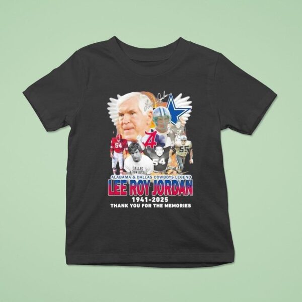 Alabama And Dallas Cowboys Legend Lee Roy Jordan Thank You For The Memories T Shirt