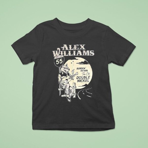 Alex Williams Runnin Down The Ol Double Nickel Interstate Wolf Guitar T Shirt