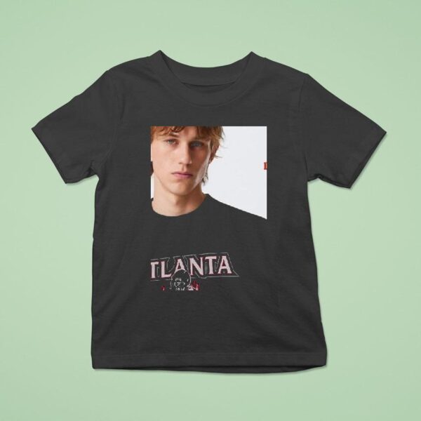 Atlanta Zombie Football Player Throwing Ball Flames City Skyline T Shirt