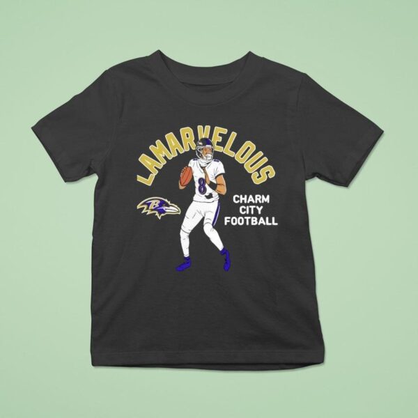 Baltimore Ravens Lamar Jackson Charm City Football T Shirt
