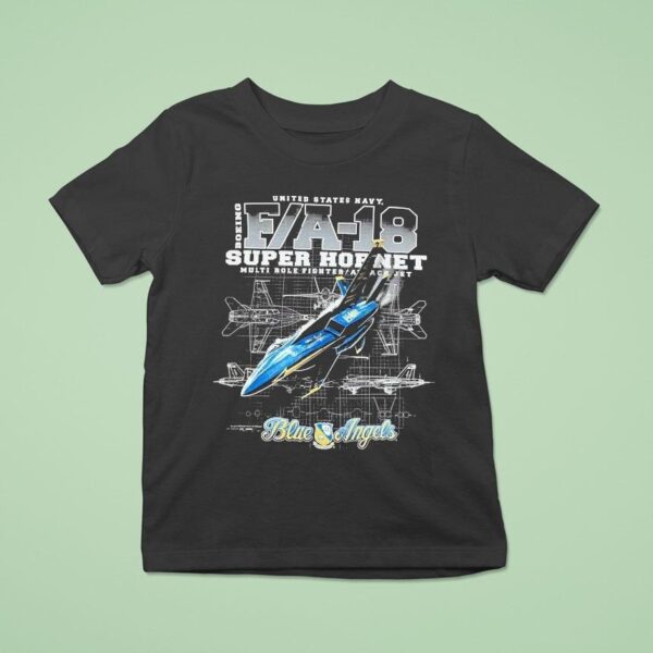 Blue Angels Us Navy F A Super Hornet Multi Role Fighter Attack Jet Schematic Naval Aviation The Flight Deck T Shirt