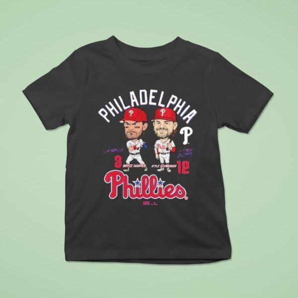 Bryce Harper And Kyle Schwarber Philadelphia Phillies Player Duo Caricature T Shirt