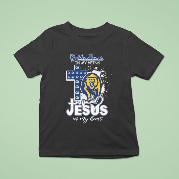 California Golden Bears In My Veins Jesus In My Hear T Shirt