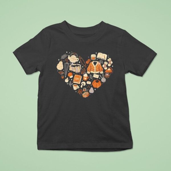 Cozy Autumn Hear T Shirt