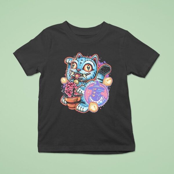 Derpy Tiger Style Of Maneki Neko T Shirt