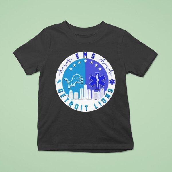 Detroit Lions X Ems Emergency Medical Services Heartbea T Shirt