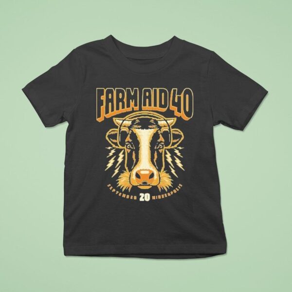 Farm Aid Festival Minneapolis Cow On Headphones T Shirt