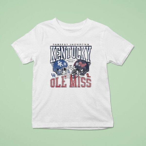 Gameday Showdown Kentucky Wildcats Vs Ole Miss Rebels Football Helmet Retro T Shirt