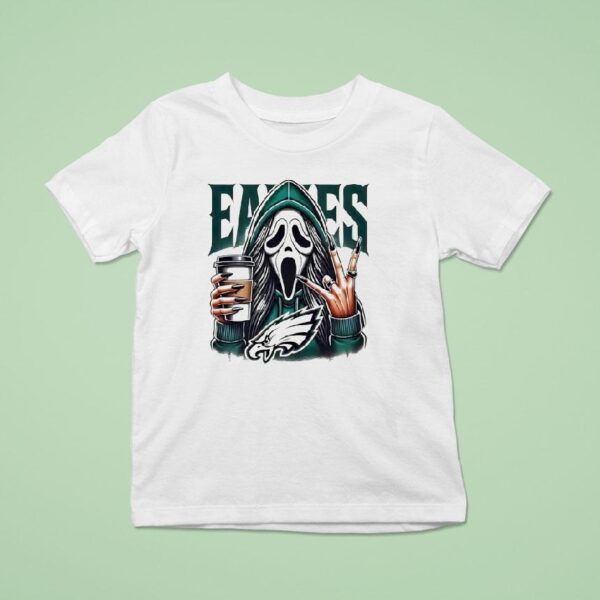 Ghostface Drinking Coffee Philadelphia Eagles T Shirt