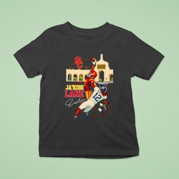 Ja Kobi Lane Usc Trojans Los Angeles Memorial Coliseum Signature T Shirt