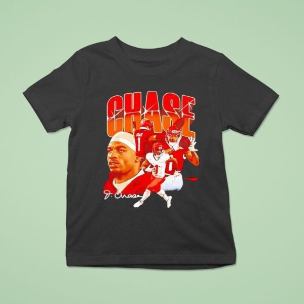 Ja Marr Chase Cincinnati Bengals Collage Signature Vintage T Shirt