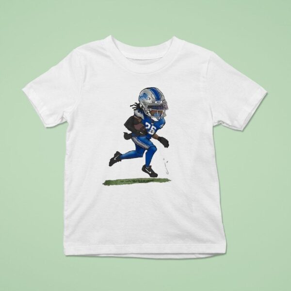 Jahmyr Gibbs Detroit Lions Fooyball Cartoon T Shirt