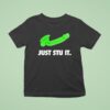 Just Stu It Green Logo Parody T Shirt