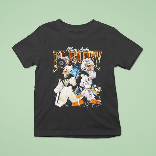 Marc Andre Fleury Pittsburgh Penguins Hockey Graphic Signature T Shirt