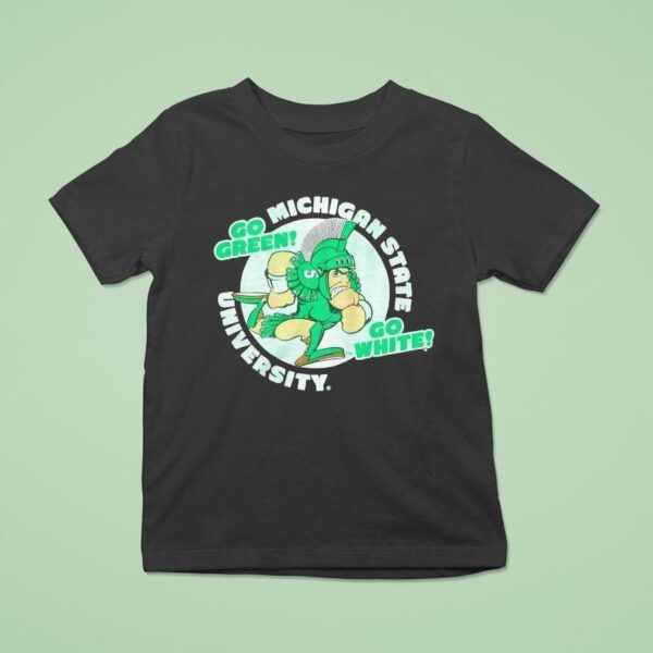 Michigan State Spartans University Go Green Go White T Shirt
