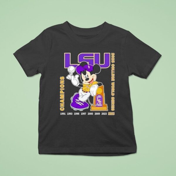 Mickey Mouse Lsu Tigers Ncaa Men S College World Series Champions T Shirt