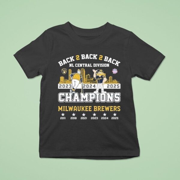 Milwaukee Brewers Back Back Back Nl Central Division Champions Masco T Shirt