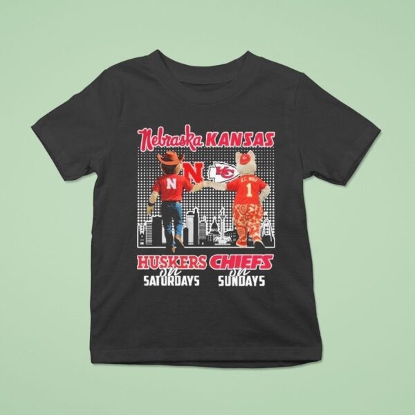 Nebraska Cornhuskers On Saturdays Kansas City Chiefs On Sundays Skyline Masco T Shirt