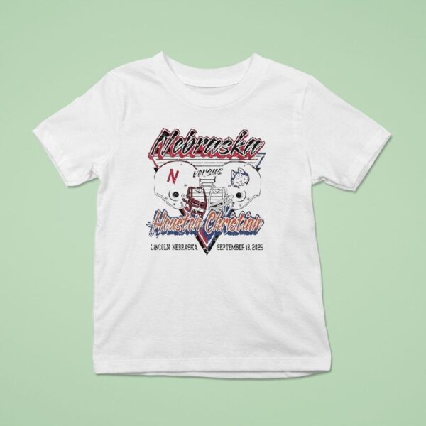 Nebraska Cornhuskers Vs Houston Christian Football Helmet T Shirt