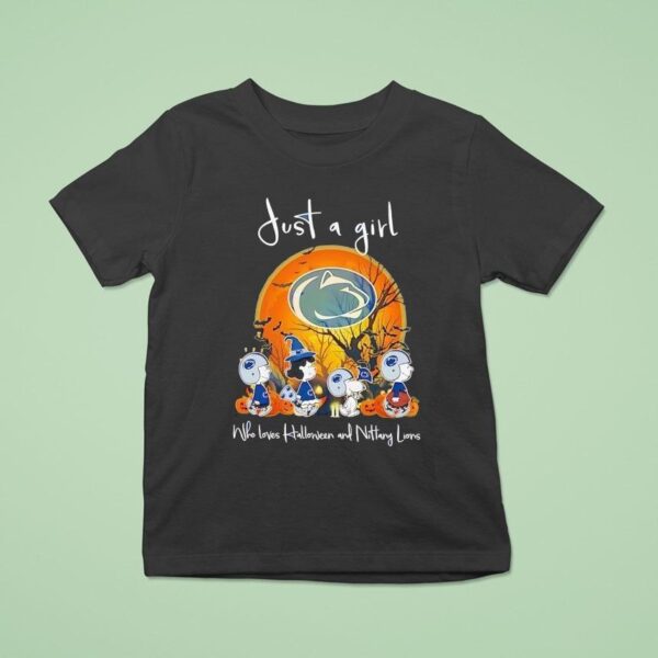 Peanuts Just A Girl Who Loves Halloween And Penn State Nittany Lions T Shirt