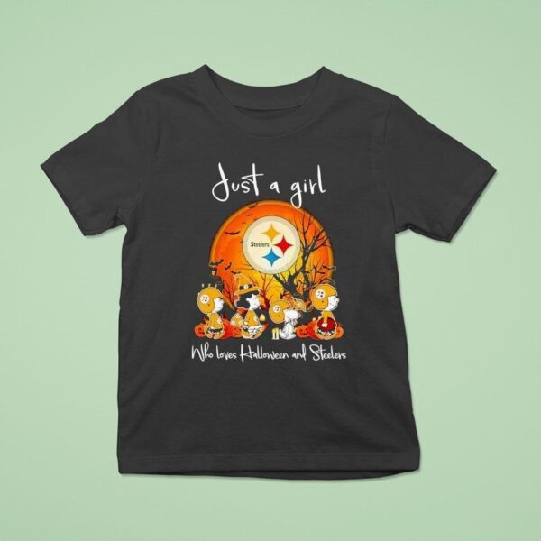 Peanuts Just A Girl Who Loves Halloween And Pittsburgh Slers T Shirt