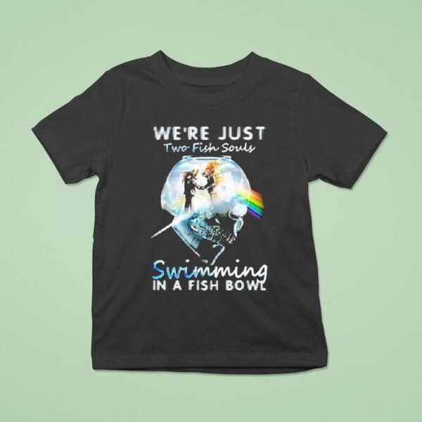 Pink Floyd We Re Just Two Fish Sound Swimming In A Fish Bowl Skull T Shirt