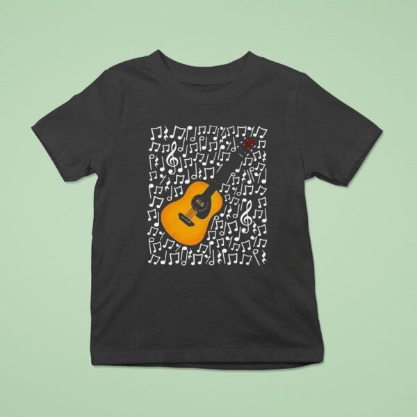 Premium Acoustic Guitar Musical Notes Guitarist Music Teacher Songwriter T Shirt