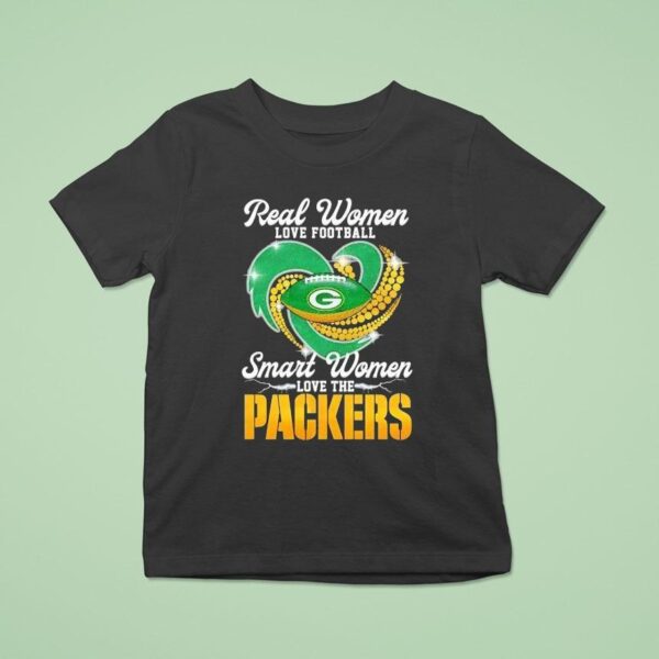Real Women Love Football Smart Women Love The Green Bay Packers Football T Shirt