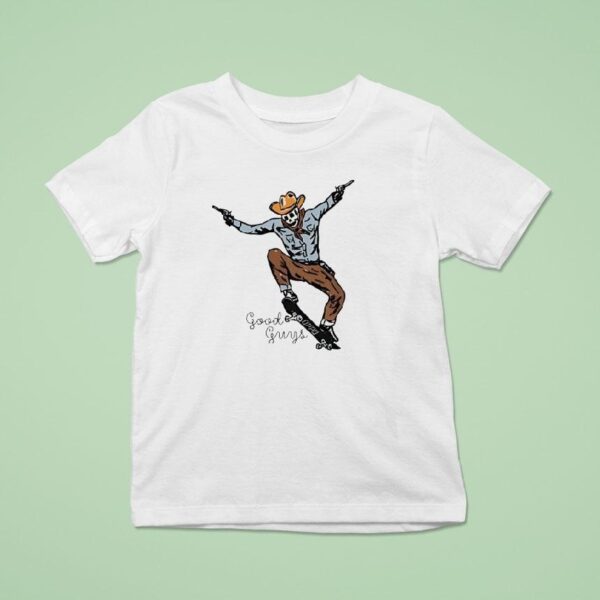 Skeleton Skateboarding Good Guys T Shirt