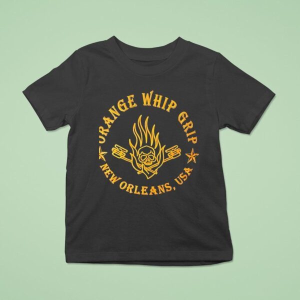 Skull Orange Whip Grip New Orleans Usa T Shirt