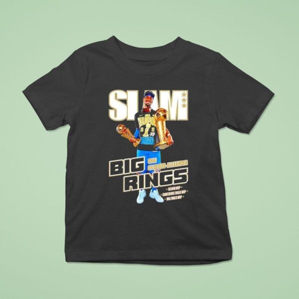 Slam Shai Gilgeous Alexander Oklahoma City Thunders Basketball Big Rings T Shirt