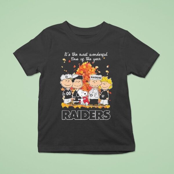 Snoopy The Peanuts Las Vegas Raiders It S The Most Wonderful Time Of The Year T Shirt