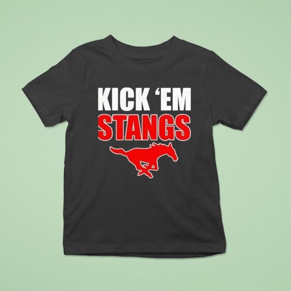 Southern Methodist University Smu Mustangs Kick Em Stangs Logo T Shirt