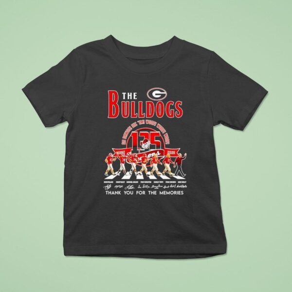 The Georgia Bulldogs Go Dawgs Sic Em Woof Woof Woof Thank For The Memories Signatures T Shirt