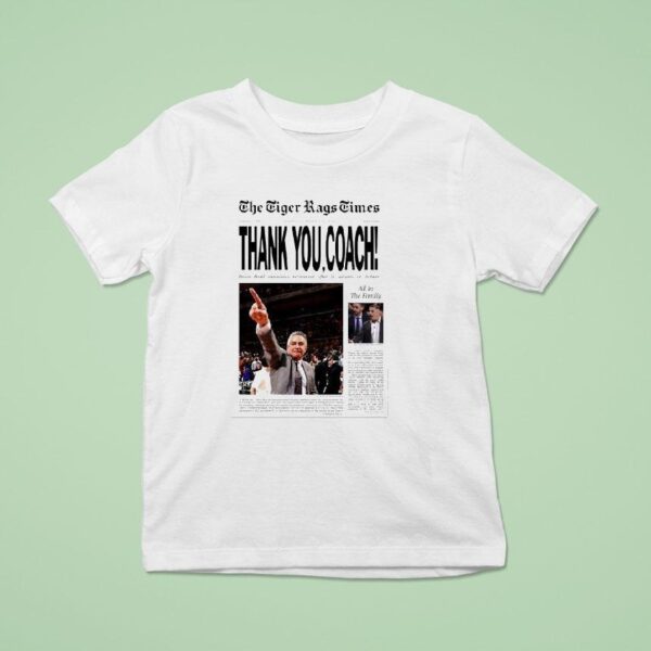 The Tiger Rags Times Thank You Coach Bruce Pearl Announces Retirement After Season At Auburn T Shirt