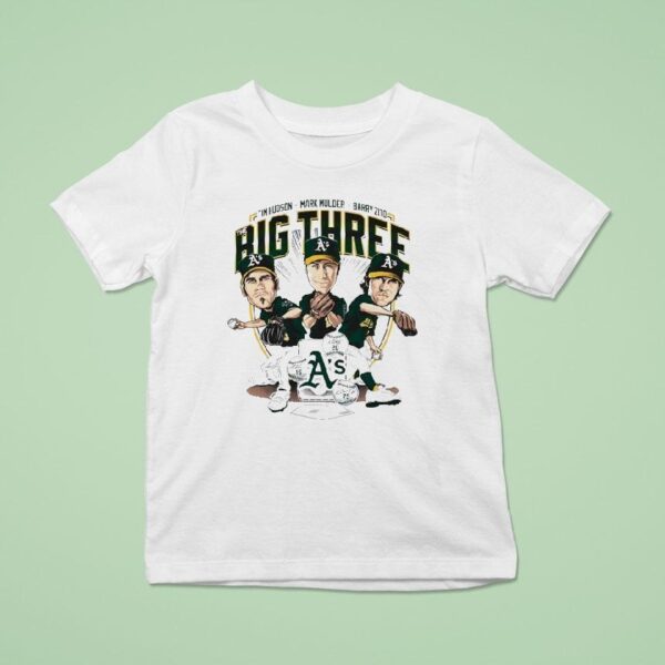 Tim Hudson Mark Mulder Barry Zito The Big Three Oakland Athletics Baseball Caricature T Shirt
