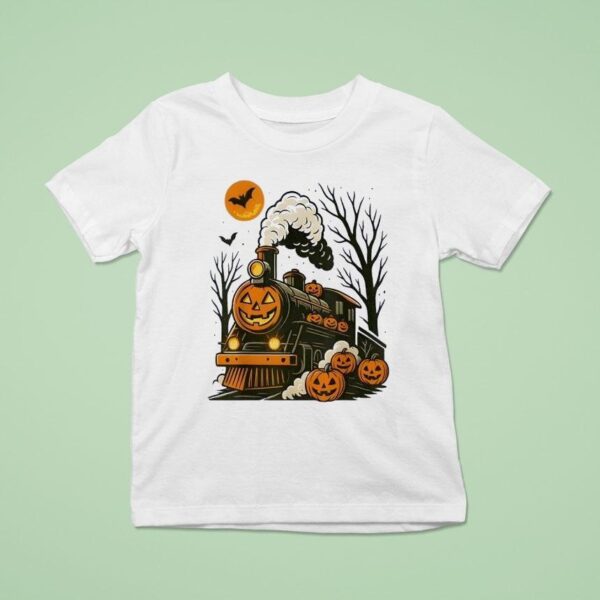 Trains Pumpkin Halloween T Shirt