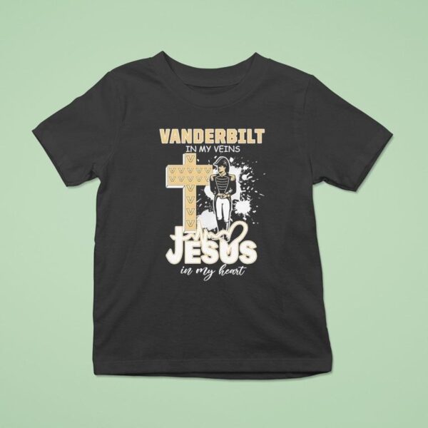 Vanderbilt Commodores In My Veins Jesus In My Hear T Shirt