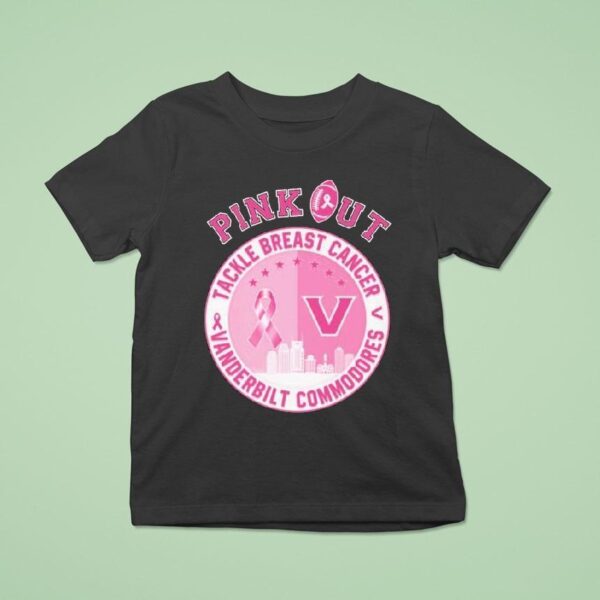 Vanderbilt Commodores Pink Out Tackle Breast Cancer T Shirt