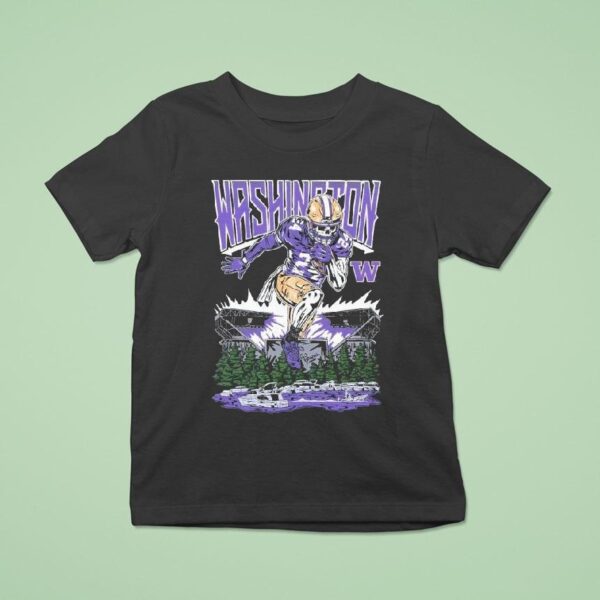 Washington Huskies Dawg Dash Immortal Skeleton T Shirt