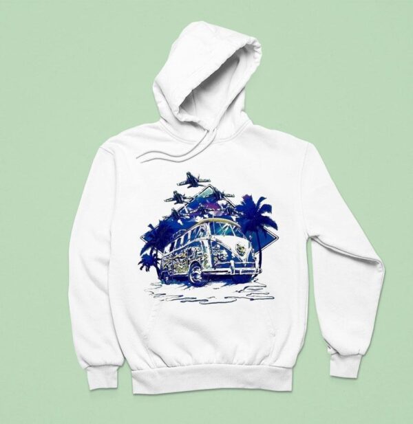 Blue Angels Beach Hippie Naval Aviation Museum Van Hoodie